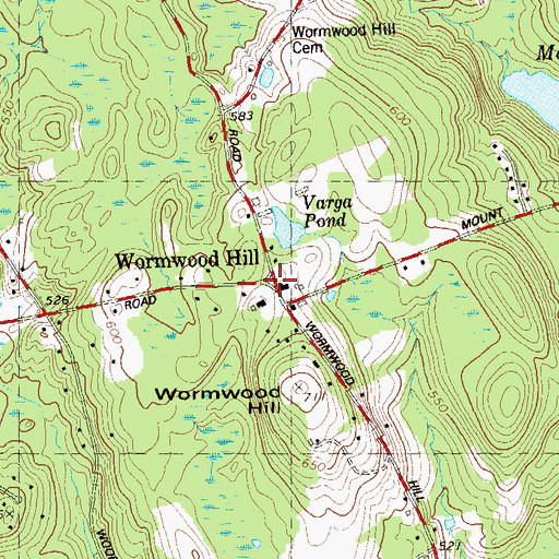 Topographic Map of Wormwood Hill, CT