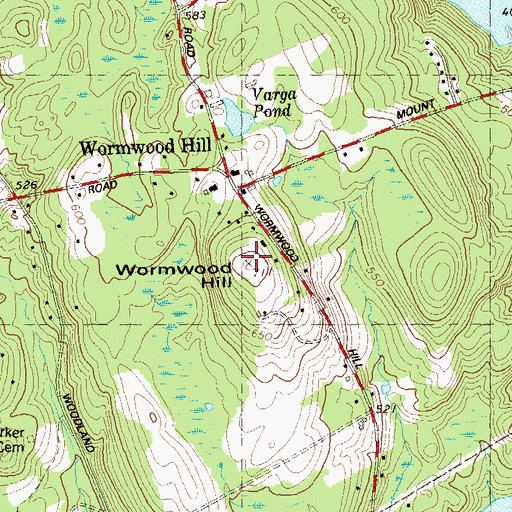 Topographic Map of Wormwood Hill, CT