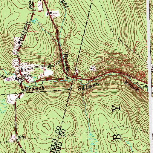 Topographic Map of Wright Brook, CT