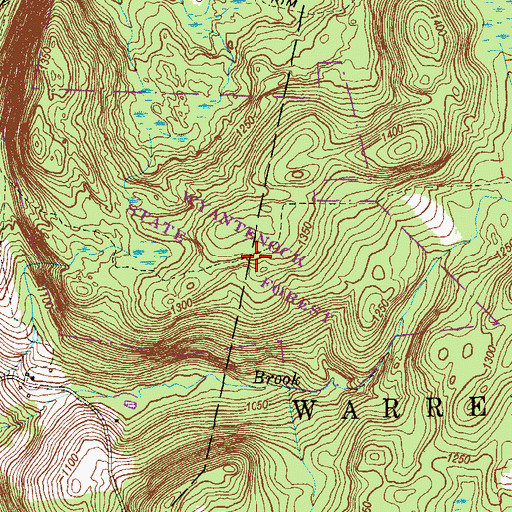 Topographic Map of Wyantenock State Forest, CT