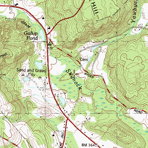 Topographic Map of Yawbucs Brook, CT