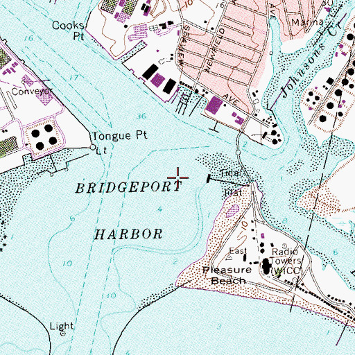 Topographic Map of Yellow Mill Channel, CT