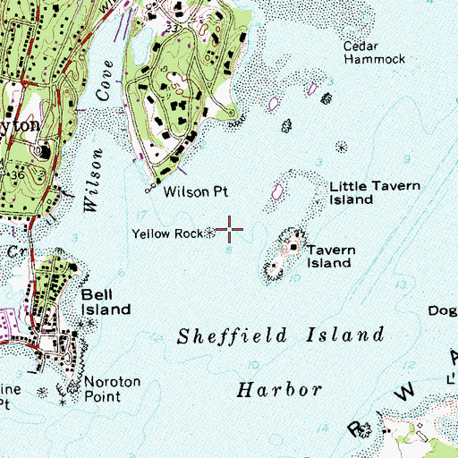 Topographic Map of Yellow Rock, CT