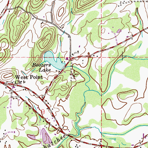 Topographic Map of Tredagar-Boozer Cemetery, AL