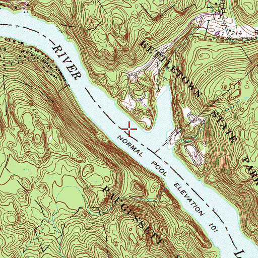 Topographic Map of Lake Zoar, CT