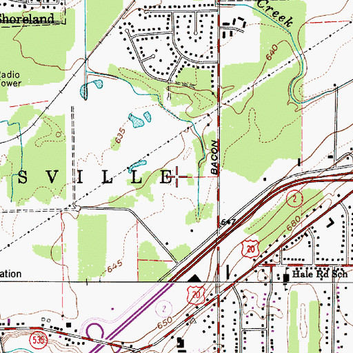 Topographic Map of Fairway Pines Golf Course, OH
