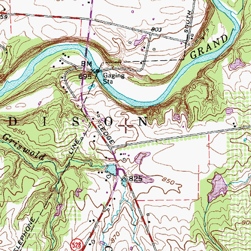 Topographic Map of Little Thunder Golf Course, OH
