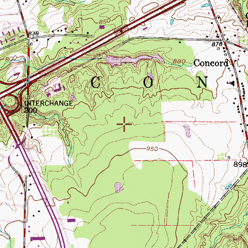 Topographic Map of Quail Hollow Golf Course, OH