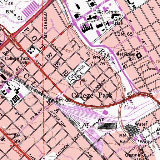 Topographic Map of Heritage Rose Garden, CA