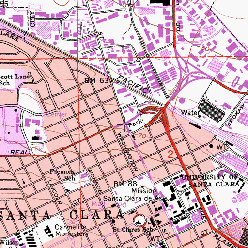 Topographic Map of Lafayette Park, CA