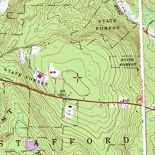 Topographic Map of Chestnut Mountain, CT