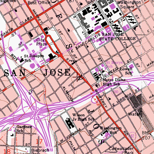 Topographic Map of Parque De Los Pobladores, CA
