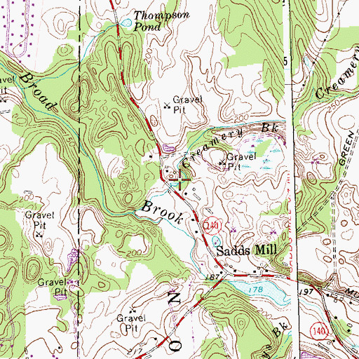 Topographic Map of Creamery Pond, CT