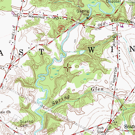 Topographic Map of Town of East Windsor, CT