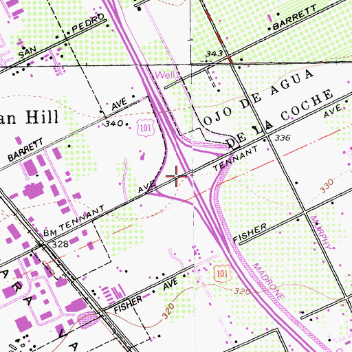 Topographic Map of Exit 365, CA