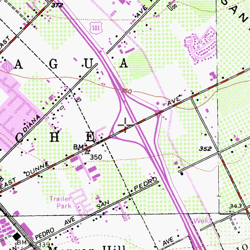 Topographic Map of Exit 366, CA