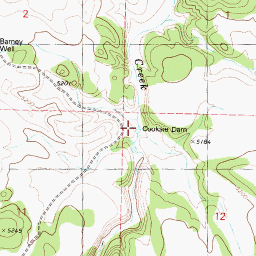 Topographic Map of Cooksie Dam, AZ