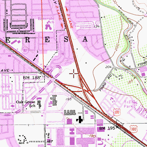 Topographic Map of Exit 378, CA