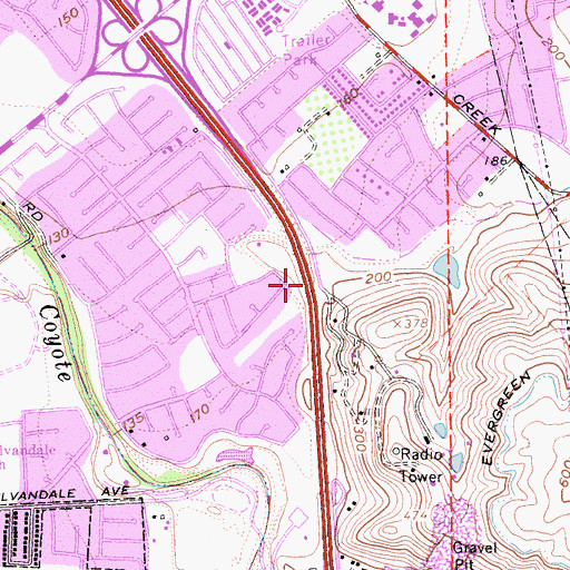 Topographic Map of Exit 381, CA