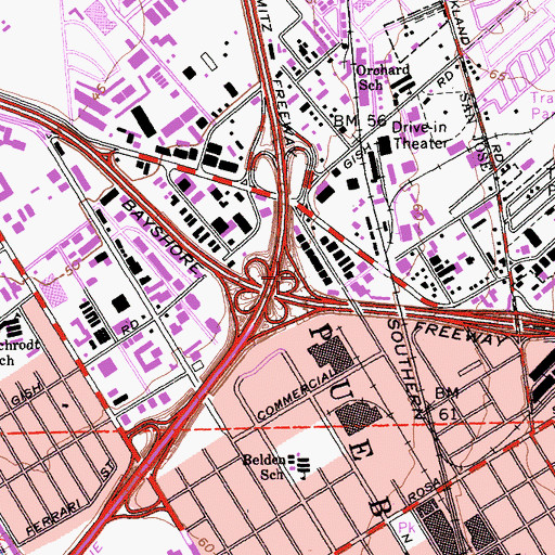 Topographic Map of Exit 388B, CA