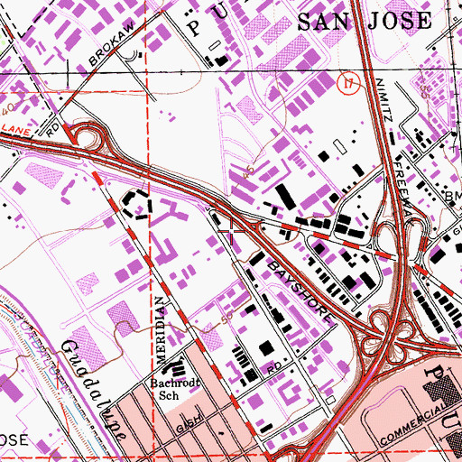 Topographic Map of Exit 389A, CA