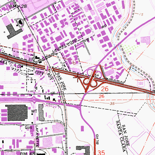 Topographic Map of Exit 391B, CA