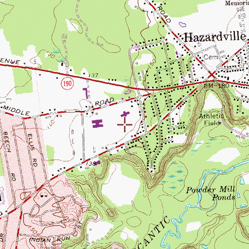 Topographic Map of Town of Enfield, CT