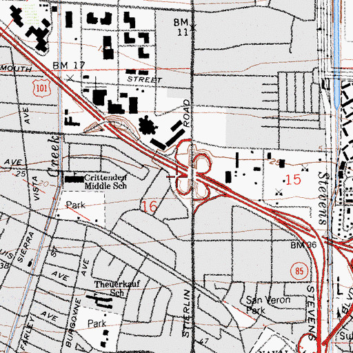 Topographic Map of Exit 399, CA