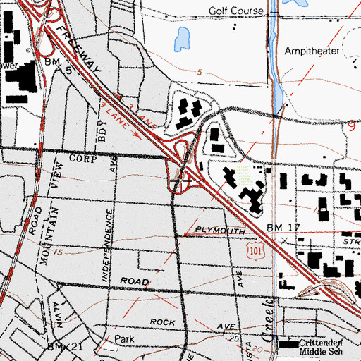 Topographic Map of Exit 400A, CA