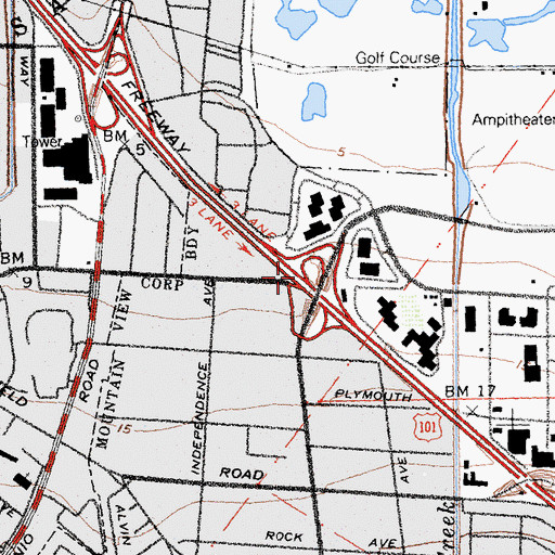 Topographic Map of Exit 400B, CA