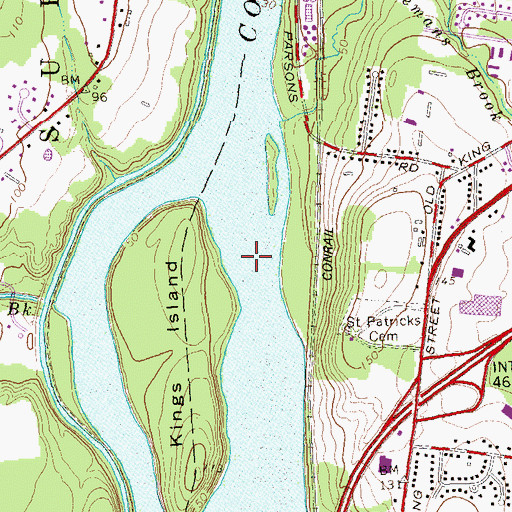Topographic Map of Enfield Falls, CT