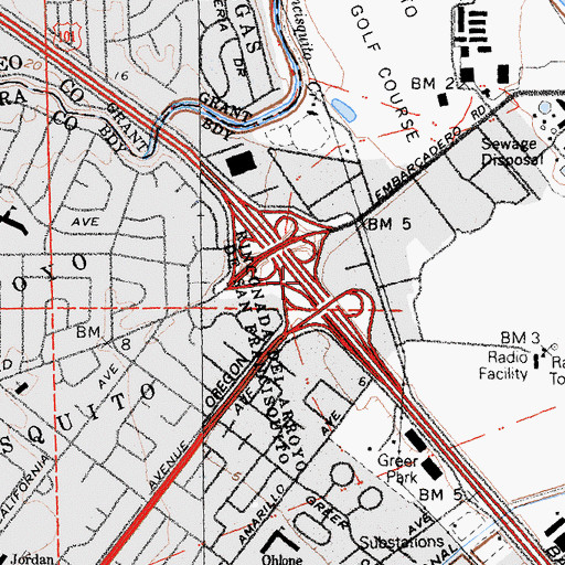 Topographic Map of Exit 402, CA