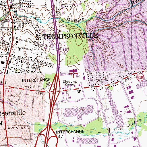 Topographic Map of Enfield Mall, CT