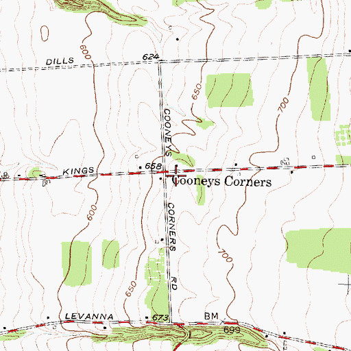 Topographic Map of School Number 2 (historical), NY