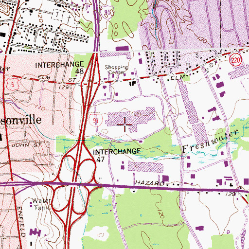 Topographic Map of Enfield Square, CT