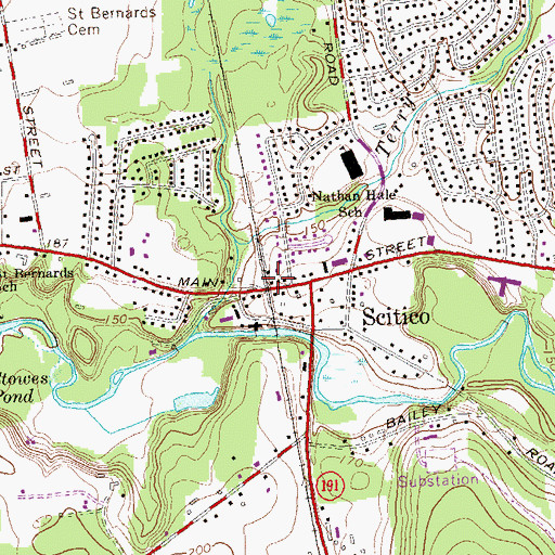 Topographic Map of Hazardville Station (historical), CT