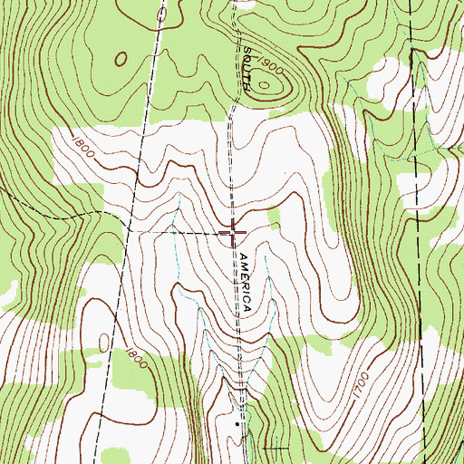 Topographic Map of South America School (historical), NY
