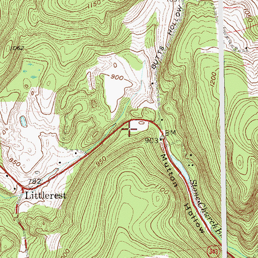 Topographic Map of Littlerest School (historical), NY