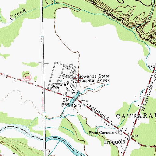 Topographic Map of Thomas Indian School (historical), NY