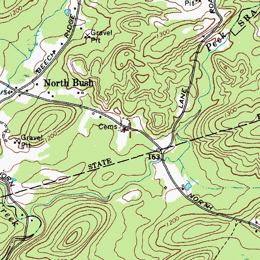 Topographic Map of North Bush Church (historical), NY
