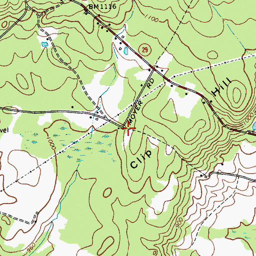 Topographic Map of Clip Hill School (historical), NY