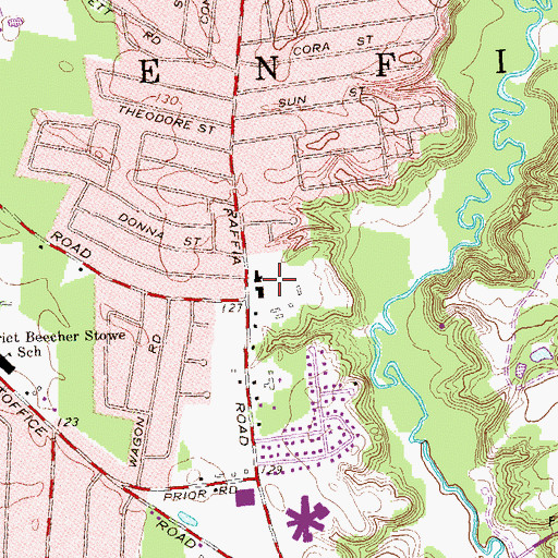 Topographic Map of Raffia Shopping Center, CT