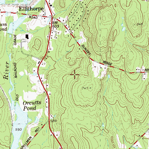 Topographic Map of Town of Stafford, CT