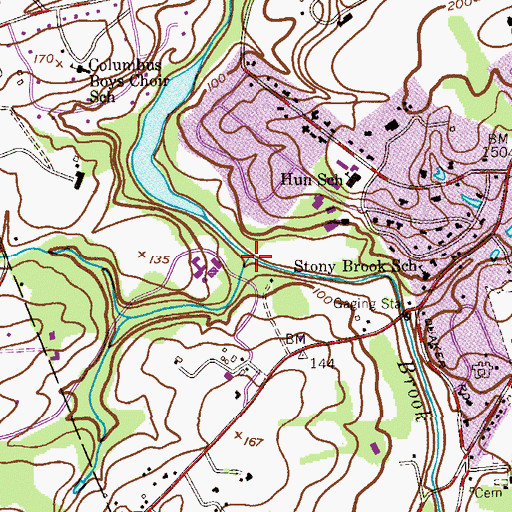 Topographic Map of Strawberry Run, NJ