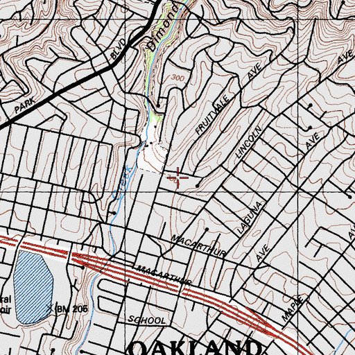 Topographic Map of Dimond District, CA