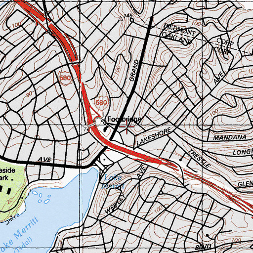 Topographic Map of Grand Lake, CA