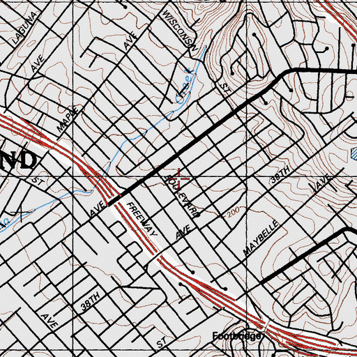 Topographic Map of Laurel, CA