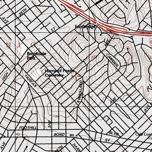 Topographic Map of Maxwell Park, CA
