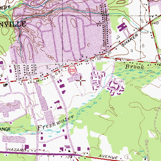 Topographic Map of Howell Cheney Satellite Vocational School, CT