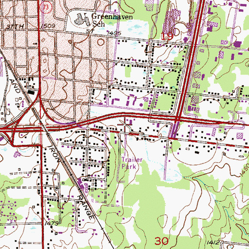 Topographic Map of First Baptist Church, MN